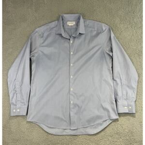 Ministry Of Supply Shirt Mens XL Checkered Preppy Stretch Blue White Dress